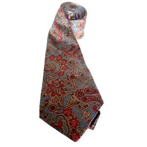 Burberry Made in England 100% Silk Floral Muted Colors Tie
